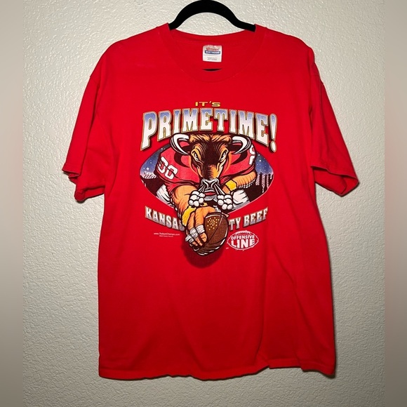Vintage Kansas City Chiefs 2003 Primetime Beef Mens Unisex T Shirt Large - Picture 1 of 8